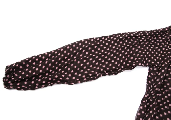 ISSEY MIYAKE FETE Wrinkle Pleats Dot Printed Blouse & Skirt K-170951_005