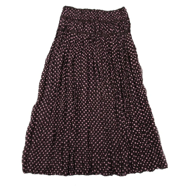 ISSEY MIYAKE FETE Wrinkle Pleats Dot Printed Blouse & Skirt K-170951_011
