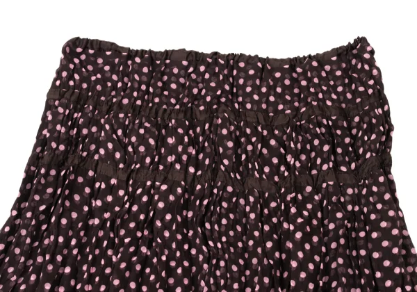 ISSEY MIYAKE FETE Wrinkle Pleats Dot Printed Blouse & Skirt K-170951_012
