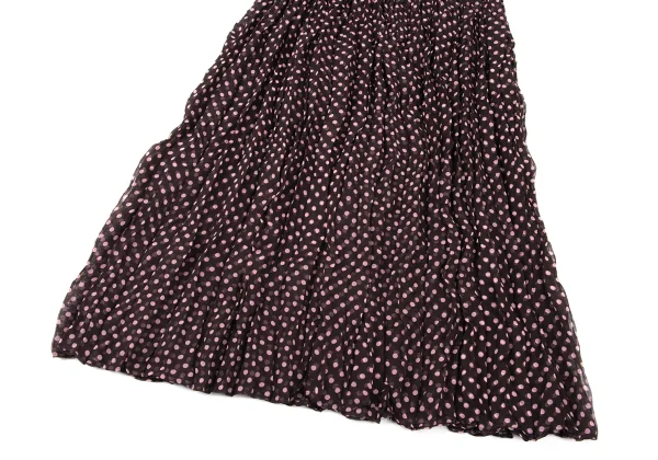 ISSEY MIYAKE FETE Wrinkle Pleats Dot Printed Blouse & Skirt K-170951_014