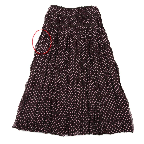 ISSEY MIYAKE FETE Wrinkle Pleats Dot Printed Blouse & Skirt K-170951_016
