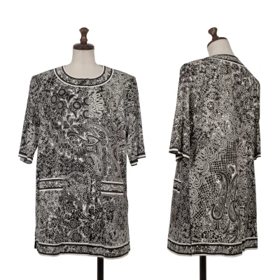 LEONARD Graphic Print Short Sleeve Cardigan