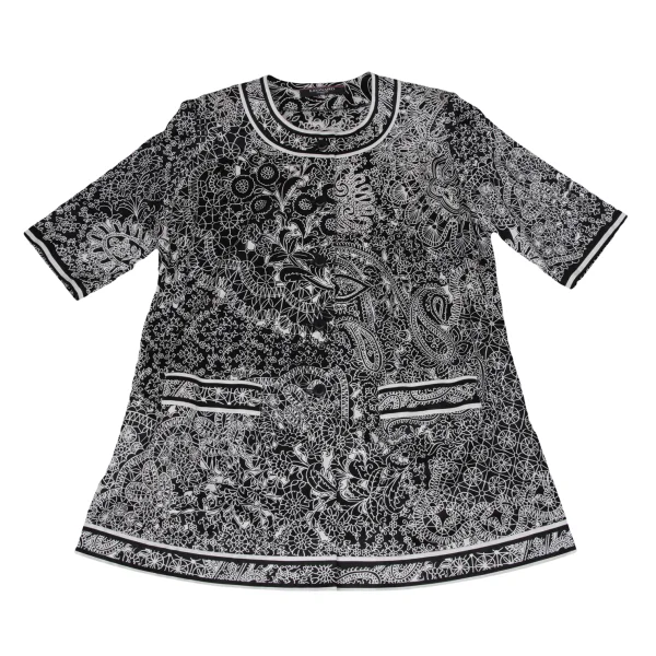 LEONARD Graphic Print Short Sleeve Cardigan K-170955_002