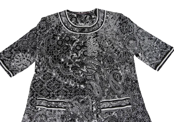 LEONARD Graphic Print Short Sleeve Cardigan K-170955_003