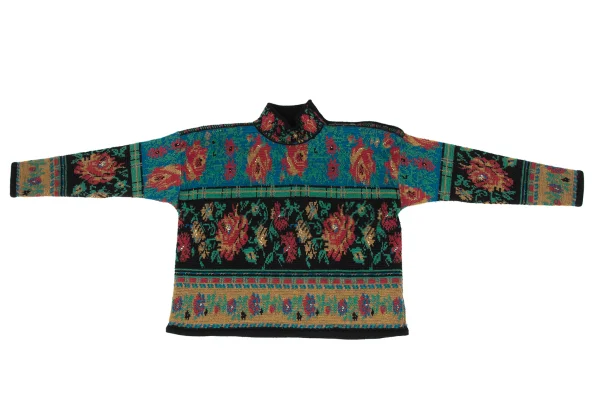 KENZO Shoulder Button Native Pattern Jacquard Knit Sweater K-170963_002
