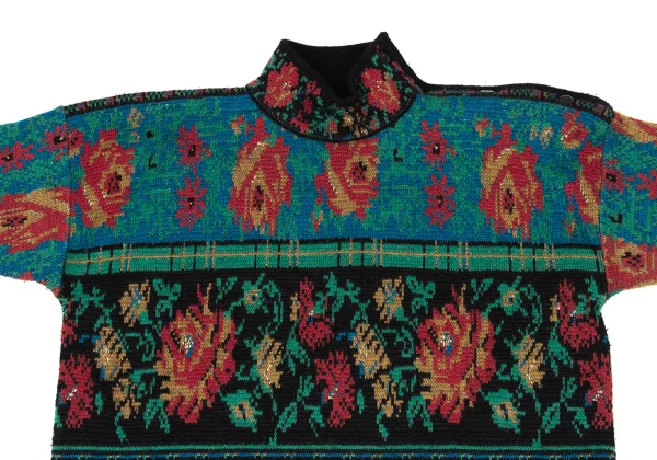 KENZO Shoulder Button Native Pattern Jacquard Knit Sweater K-170963_003