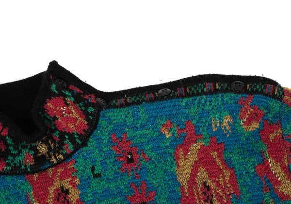 KENZO Shoulder Button Native Pattern Jacquard Knit Sweater K-170963_005
