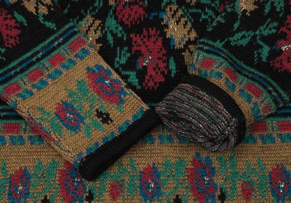 KENZO Shoulder Button Native Pattern Jacquard Knit Sweater K-170963_009
