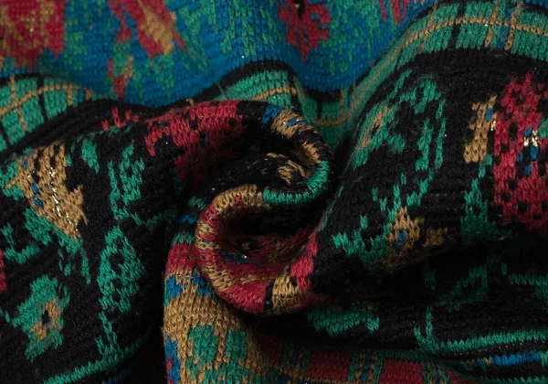 KENZO Shoulder Button Native Pattern Jacquard Knit Sweater K-170963_014