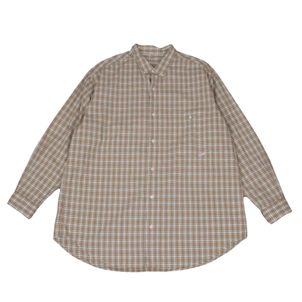 Papas Checked Button-down Cotton Shirt Brown,White L K-170972_001