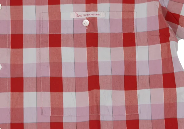 Papas Wrinkled Checker Cotton Short Sleeve Shirt K-170977_005