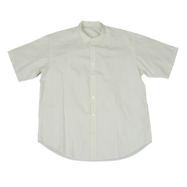 Papas Stripe Cotton Short Sleeve Shirt Light Green L K-170978_001
