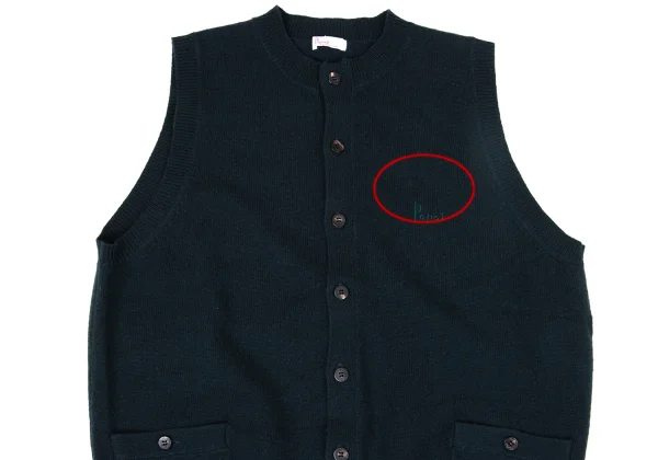 Papas Wool Cashmere Point Embroidery Knit Vest K-170979_002