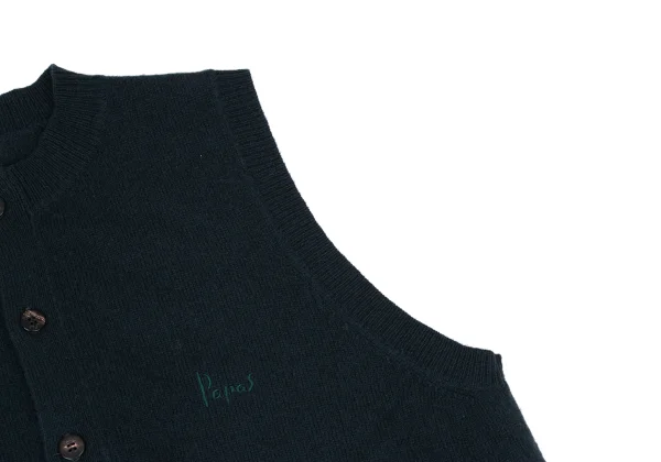 Papas Wool Cashmere Point Embroidery Knit Vest K-170979_006