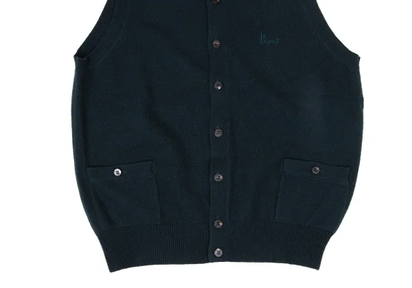 Papas Wool Cashmere Point Embroidery Knit Vest K-170979_007