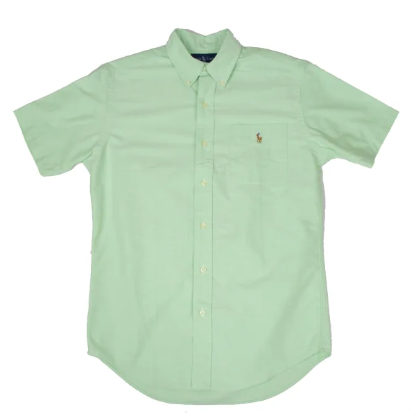 Ralph Lauren Pony Embroidery Cotton Oxford Short Sleeve Shirt Light Green M K-170980_001