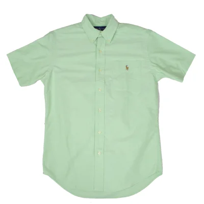 Ralph Lauren Pony Embroidery Cotton Oxford Short Sleeve Shirt