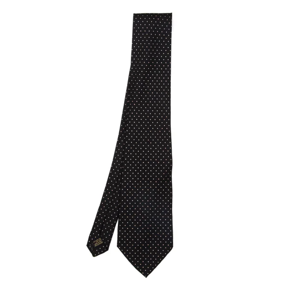 Papas Pin-dot Silk Tie Black,Beige  K-170984_001