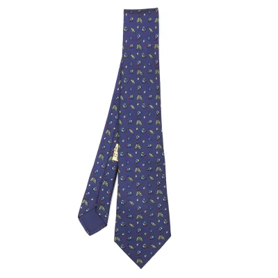 HERMES Printed Silk Tie