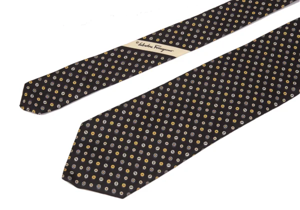 Salvatore Ferragamo Button Printed Silk Tie K-170988_003