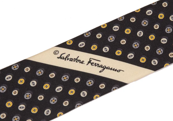 Salvatore Ferragamo Button Printed Silk Tie K-170988_009