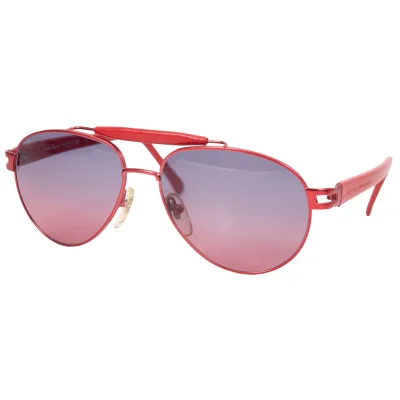 Salvatore Ferragamo Leather Frame Teardrop Sunglasses