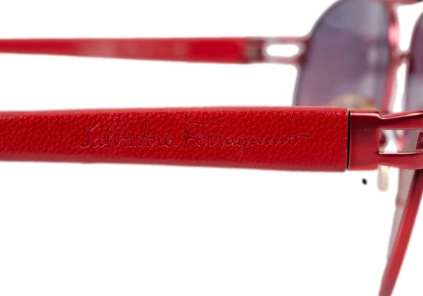 Salvatore Ferragamo Leather Frame Teardrop Sunglasses K-170989_011