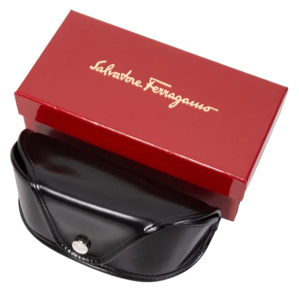 Salvatore Ferragamo Leather Frame Teardrop Sunglasses K-170989_012