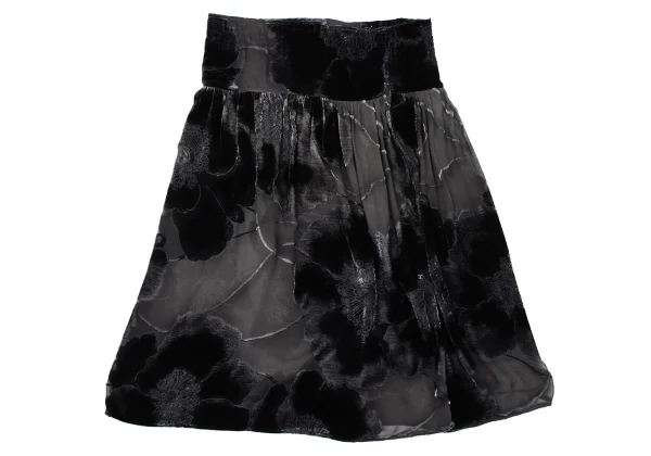 Yohji Yamamoto NOIR Flocked Floral Silk Skirt K-170994_002