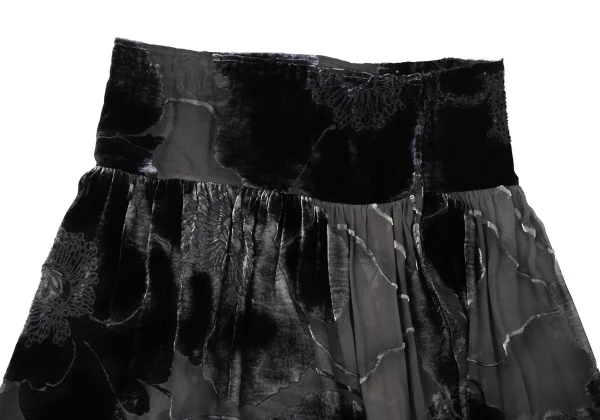 Yohji Yamamoto NOIR Flocked Floral Silk Skirt K-170994_003