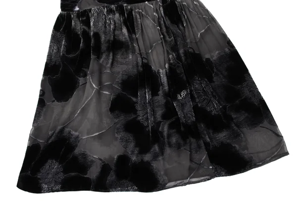 Yohji Yamamoto NOIR Flocked Floral Silk Skirt K-170994_008