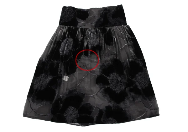Yohji Yamamoto NOIR Flocked Floral Silk Skirt K-170994_010
