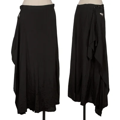 Yohji Yamamoto FEMME Asymmetry Drape Rayon Wrap Skirt Pants 