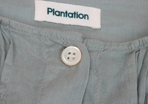 Plantation Cotton Tuck Front No Collar Blouse K-171001_005