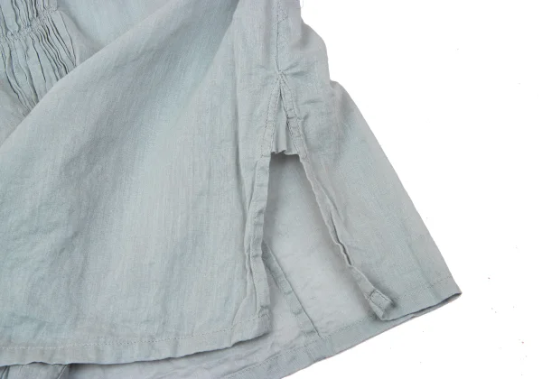 Plantation Cotton Tuck Front No Collar Blouse K-171001_010