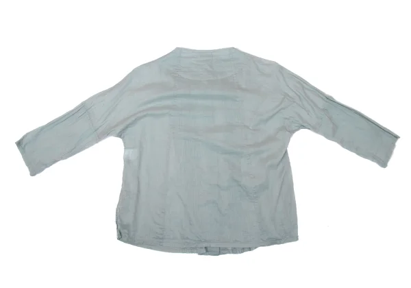 Plantation Cotton Tuck Front No Collar Blouse K-171001_012