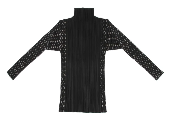 PLEATS PLEASE Flower Print Switching High-neck Top K-171003_008