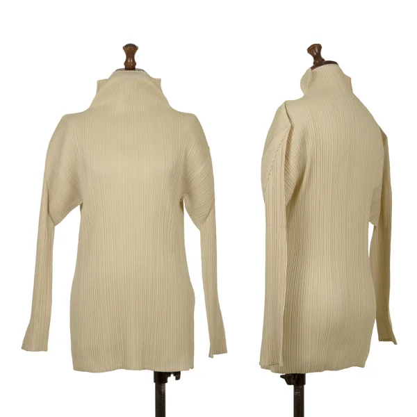 PLEATS PLEASE High-neck Top Beige 3 K-171004_001