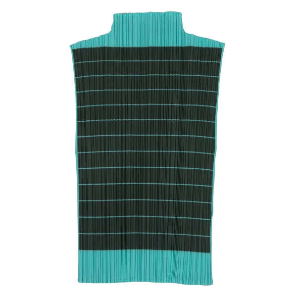 PLEATS PLEASE Striped Print Switching High-neck Tank Top K-171005_002