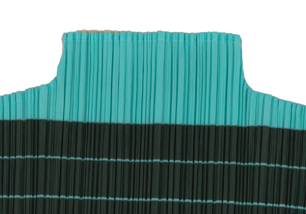 PLEATS PLEASE Striped Print Switching High-neck Tank Top K-171005_003