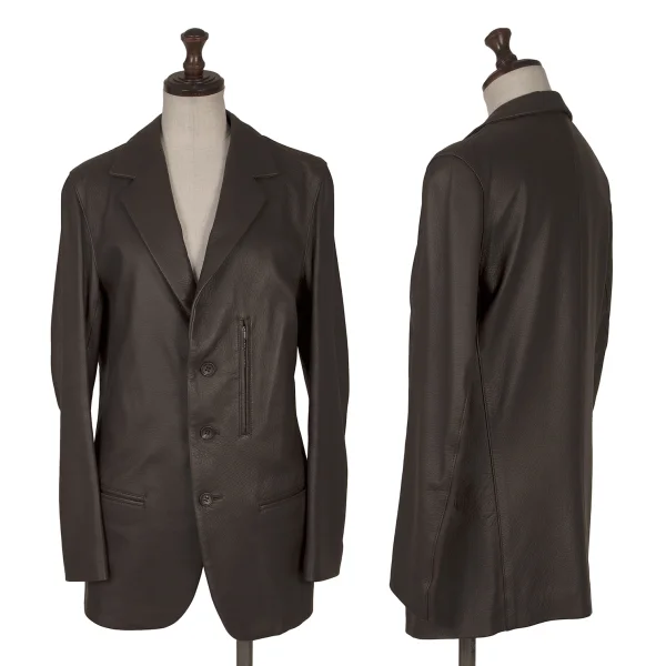 Y's Deerskin Zip Pocket Jacket Brown 3 K-171006_001