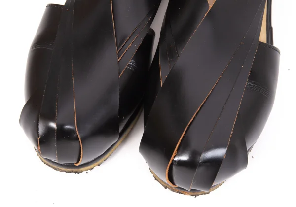 COMME des GARCONS Cross Strap Design Leather Shoes K-171009_005