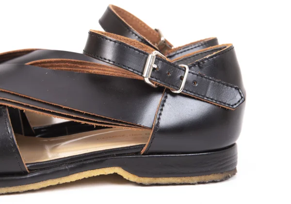 COMME des GARCONS Cross Strap Design Leather Shoes K-171009_006