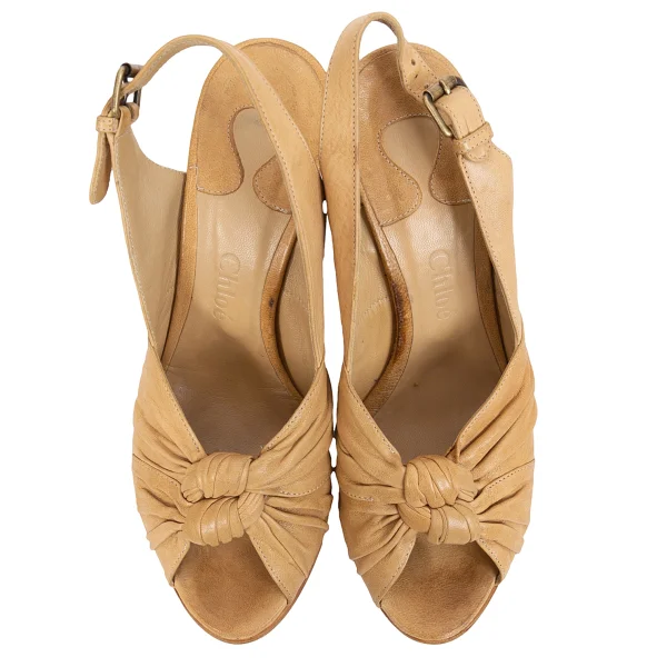 CHLOE Wood Heel Leather Sandal K-171016_002