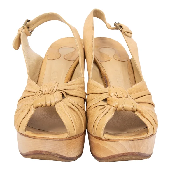 CHLOE Wood Heel Leather Sandal K-171016_004