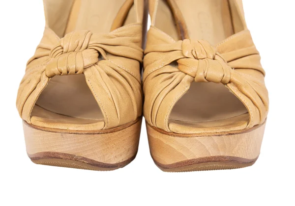 CHLOE Wood Heel Leather Sandal K-171016_005