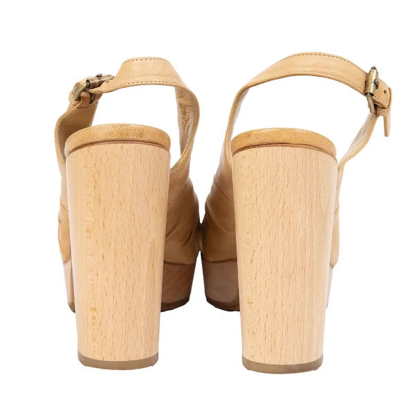 CHLOE Wood Heel Leather Sandal K-171016_010