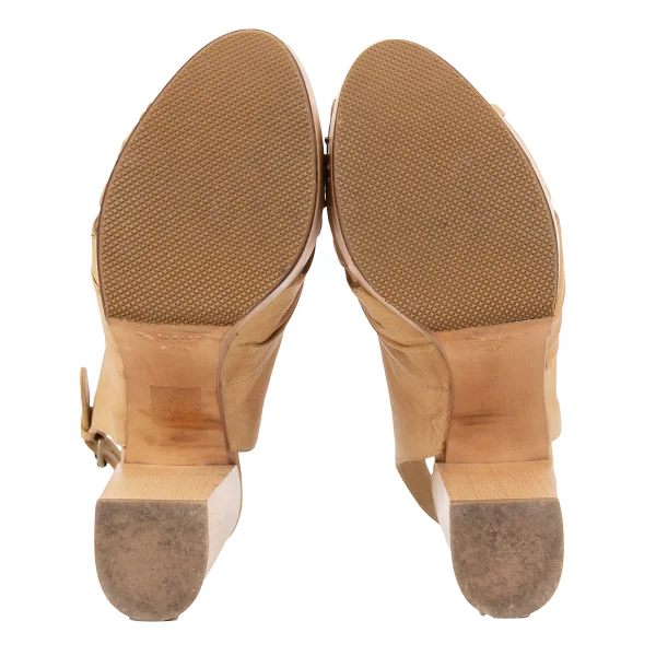 CHLOE Wood Heel Leather Sandal K-171016_013