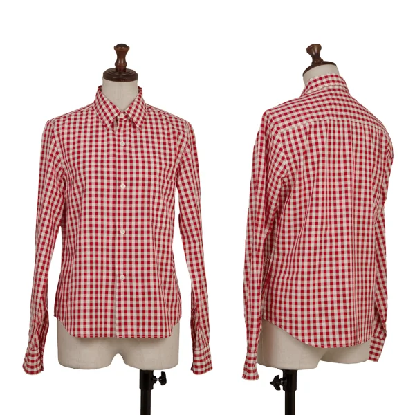 COMME des GARCONS Cotton Checker Shirt Red,White M K-171028_001
