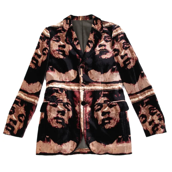 Jean Paul GAULTIER FEMME Face Patterned Velour Jacket K-171031_002